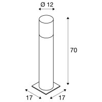 LISENNE POLE 70, E27, šedá, IP54    SLV 1000666