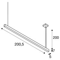 GLENOS, profilové závěsné svítidlo, LED, 3000K, černá, 2 m, 85W    SLV 1001406