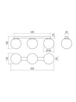 Nástěnné a stroní svítidlo BOWLING AP/PL 3X42W L620 E27 GD REDO 01-3151