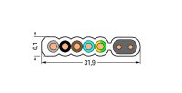 Ploché vedení Eca 5G 2,5 mm2 + 2x 1,5 mm2 Fialová WAGO 897-261