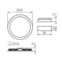 Vestavné LED svítidlo ROUNDA V2LED12W-NW-SN 27218 Kanlux