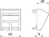 OBO DTS-2B RW1 Nosiče datové techniky 45x45mm čistě bílá Polykarbonát PC