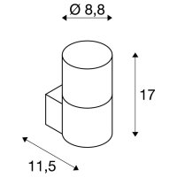 GRAFIT E27 round, nástěnné přisazené svítidlo antracit    SLV 1006178