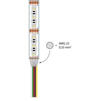 5-žilový vodič AWG 22, červená/zelená/modrá/bílá/žlutá MCLED ML-733.014.21.0