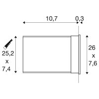 BRICK MESH, vestavné svítidlo, obdélníkové, 3000K, 5W, IP55, černá SLV 1008481