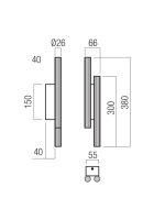 Nástěnné svítidlo NIKOS AP LED H380 4X4W 2700K SWH REDO 01-4180