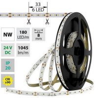 LED pásek SMD2216 NW, 180LED, 5m, 24V, 12 W/m MCLED ML-126.734.60.0