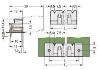 Konektor s pájecími piny THT pájecí kontakt 1,0x1,0mm úhlové světle šedá 2pól.