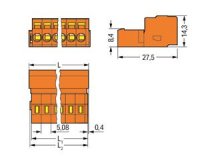 Konektor s pájecími piny CAGE CLAMP 2,5mm2 oranžová 11pól. WAGO 231-641