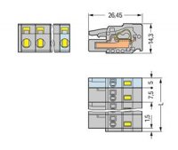 Pružinová svorka CAGE CLAMP 2,5mm2 šedá 12pól. WAGO 231-212/026-000