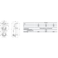 zásuvka nástěnná 5P 63A/400V 6h IP67 s blokováním 6 mod. DIN okénko POWER TWIST