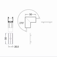 Spojka rohová 270° vnější pro profily FKU75, set, černá FK TECHNICS 4739282