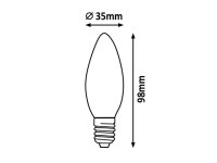 Filament LED E14 C37 6W 800lm 3000K RABALUX 1298