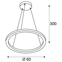 ONE 60 DALI, vnitřní LED závěsné svítidlo černé 3000/4000 K    SLV 1002909