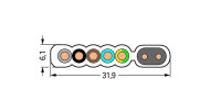 Ploché vedení Cca 5G 2,5 mm2 + 2x 1,5 mm2 Fialová WAGO 897-262