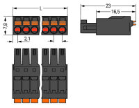 Pružinová svorka 1,5mm2 černá 2pól. WAGO 714-102