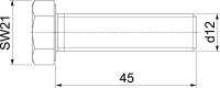 Šroub se šestihrannou hlavou HHS M12x45
