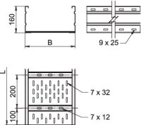 OBO WKSG 163 A2 Kabelový žlab pro velká rozpětí 160x300x6000 Nerez