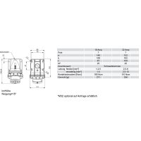 přívodka nástěnná 7P, 32A/400V, 6h, IP67, niklované kontakty PCE 5272-6kv