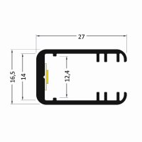 FKU18-2M-EL AL profil FKU18 J pro LED, bez plexi, 2m, elox FK TECHNICS 4738848