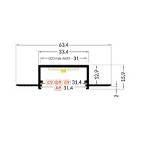 AL profil FKU78-04 pro LED, bez plexi, 1m, elox FK TECHNICS 4739565