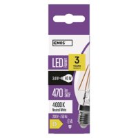 LED žárovka Filament svíčka E14 3,4W (40W) 470 lm neutrální bílá EMOS ZF3221