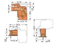 Konektor (zásuvka) úhlový CAGE CLAMP 2,5mm2 oranžová 2pól. WAGO 732-122/026-000