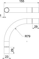 OBO SBN20 FT Trubkový oblouk 90° bez závitu o20mm Ocel žár.zinek