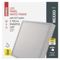 LED přisazené svítidlo NEXXO, čtvercové, bílé, 28,5W, se změnou CCT EMOS ZM6153