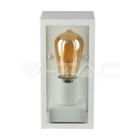 Wall Lamp 1xE27 Matt White Clear Glass,