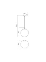 Závěsné svítidlo BOWLING SU 1X42W D250 E27 GD REDO 01-3153