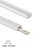 Přisazený hliníkový profil PM 12x7mm mléčný difuzor 3m MCLED ML-761.010.74.3