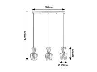 ABRA E27 3x 60W IP20 matná černá RABALUX 72163