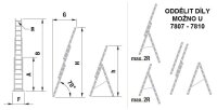 Trojdílný univerzální žebřík EUROSTYL s úpravou na schody 3x10 příček 5,92m