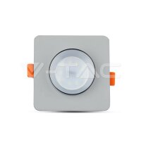 GU10 Fitting Concrete Metal Grey Recessed Light With Chrome Bottom Square VT-862