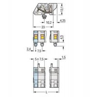 Konektor (zásuvka) úhlový CAGE CLAMP 2,5mm2 sv.šedá 3pól. WAGO 721-333/008-000