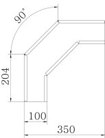 OBO RB 90 610 A2 Oblouk 90° vodorovný rohový tvar 60x100 Nerez ocel