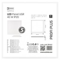 LED panel PROXO 60×60, čtvercový vestavný bílý, 40W neutr. b. UGR EMOS ZR1422