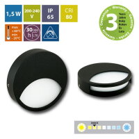 LED svítidlo Ursa R, 1,5W, 3000K, IP65, černá barva MCLED ML-517.003.19.0