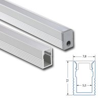 Přisazený hliníkový profil PV, 8x12mm, matný difuzoru, 1m MCLED ML-761.028.43.1