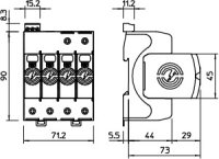 OBO V20-4+FS-280 Svodič přepětí typ 2 4P 40kA(8/20),DS 280V