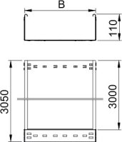 OBO MKSMU 115 FS Kabelový žlab MKSMU neděr. s rychlospojkou 110x150x3050 Ocel