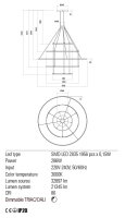 Závěsné svítidlo ORBIT SU LED 286W D1500 3000K SAND BLACK-TRIAC REDO