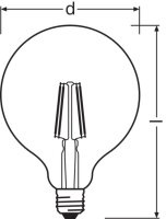 LEDVANCE LED CLASSIC GLOBE P 7W 827 Clear E27