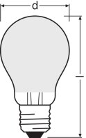 LEDVANCE LED CLASSIC A DIM CRI 90 S 5.8W 927 Frosted E27