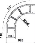 OBO LB 90 1120 R3 FS Oblouk 90°