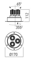 XDRILL TRIM. REC. FITTING 3x9W 220-240V