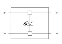 Zásuvný modul 2pól. červená LED dioda šedá WAGO 280-803/281-414