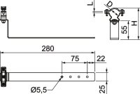 OBO isCon H280 26 VA Střešní držák vodiče pro cihlové střechy 280mm Nerez