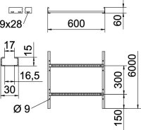 OBO LCIS 660 6 A4 Kabelový žebřík profil C 60x600x6000 Nerez